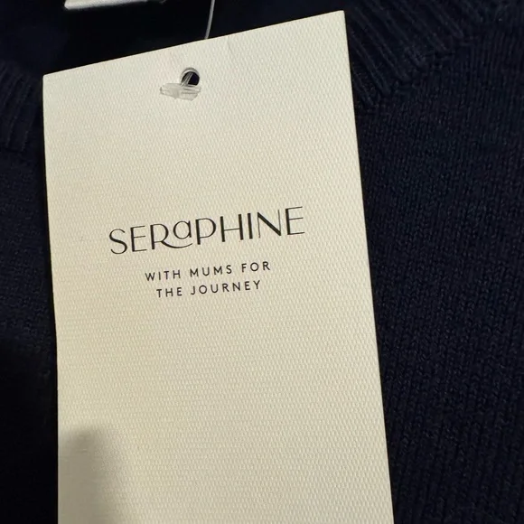 Seraphine Navy Blue 2 in 1 Maternity & Nursing Dress - Picture 7 of 7